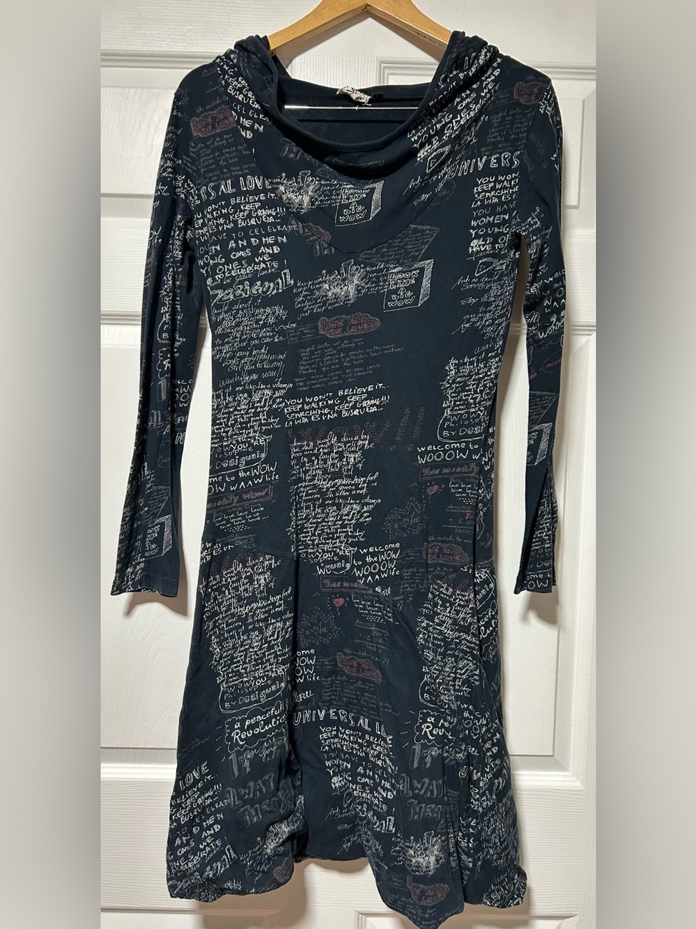 Desigual Long Sleeve Hooded Dress Large